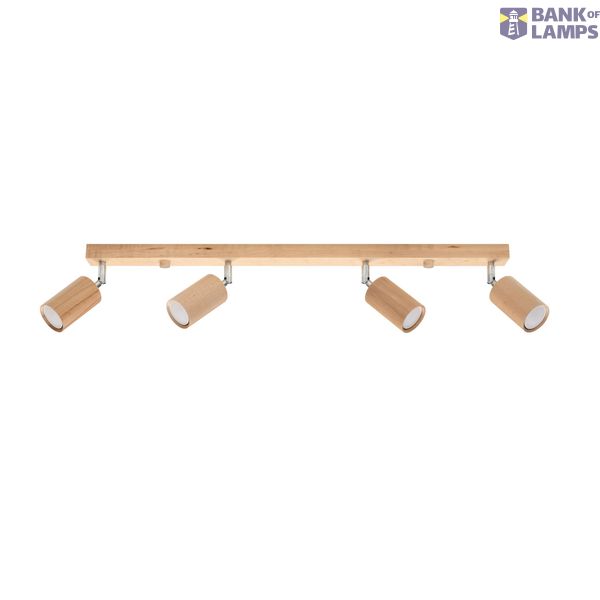 CEILING LAMP BERG 4 NATURAL WOOD GU10 4X40W IP20 image 2