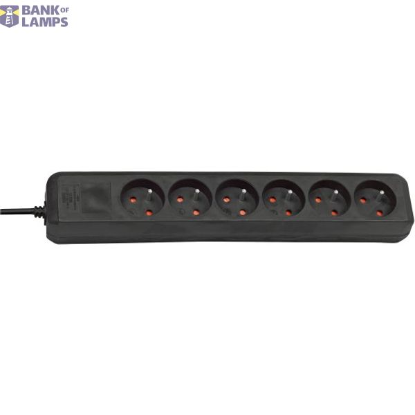 Eco-Line extension lead black 6-way 1,5m H05VV-F 3G1.5 *FR/BE* image 1