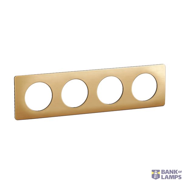 4-GANG SATIN BRASS PLATE image 1