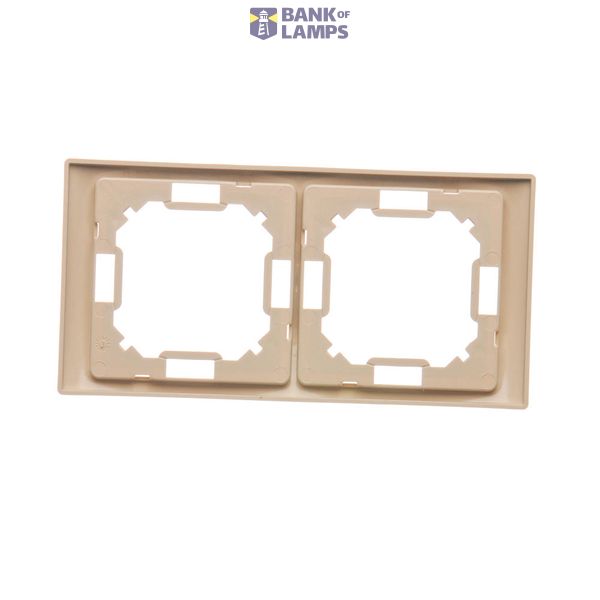 Two gang switch, (module), 10AX, quick connection, Inox, metallized image 1