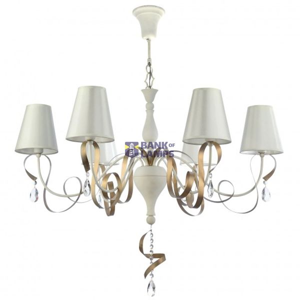 Elegant Intreccio Chandelier White with Gold image 1