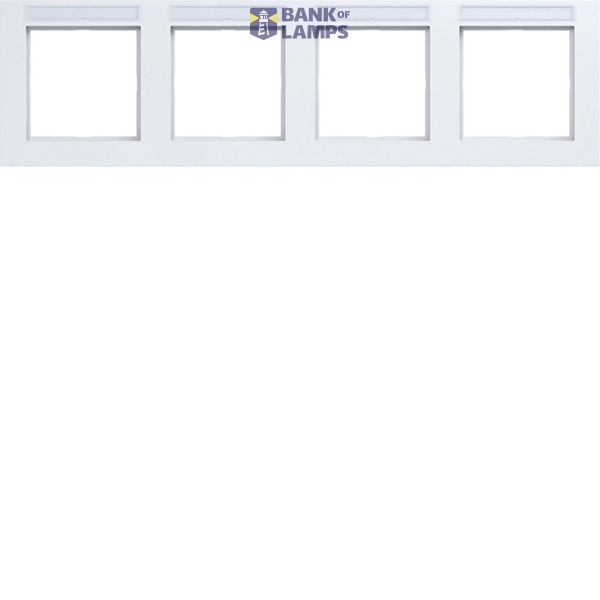 Cover frame 4-way horizontal, text field, A.1, light white matte image 1