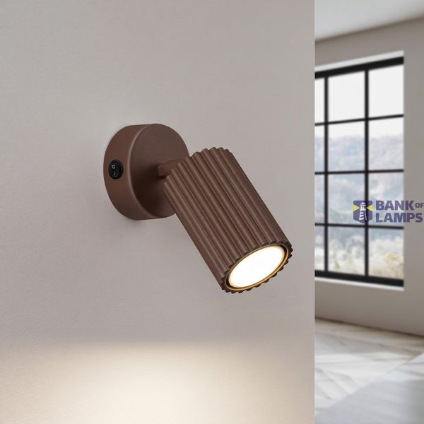 Wall lamp KARBON brown with a switch image 7