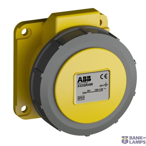 332QR4W Panel mounted socket image 1
