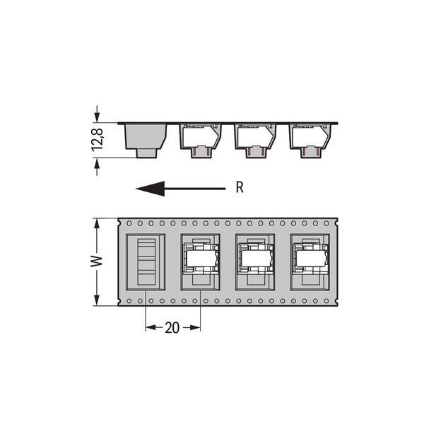 THR PCB terminal block Locking slides 0.5 mm² black image 5