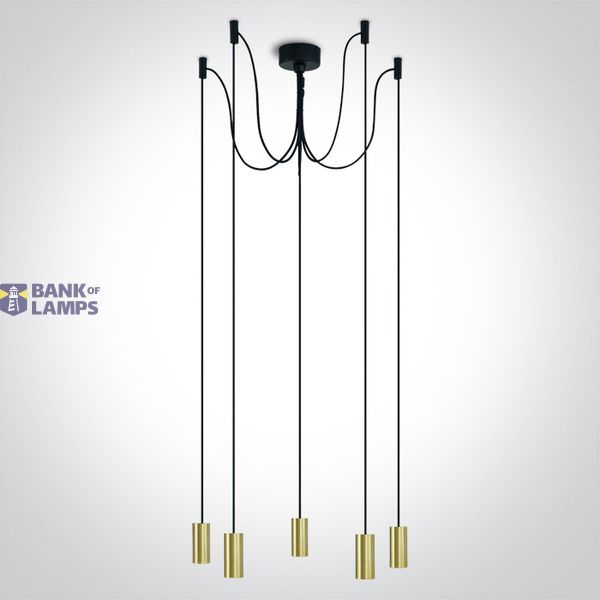 BRUSHED BRASS PENDANT 20W 5xE27 image 1