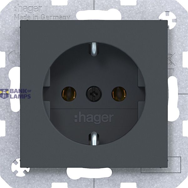 SCHUKO wall socket, push-in type, A.x/C.x, anthracite image 1