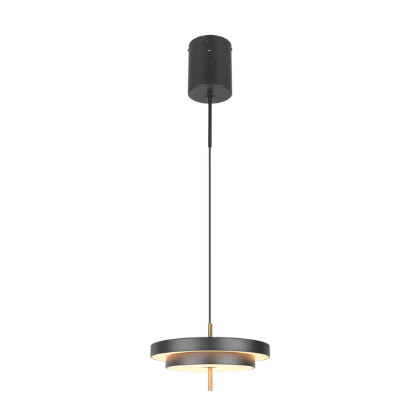 Keaton LED pendant 1-pc 40 cm matt black/brass image 1
