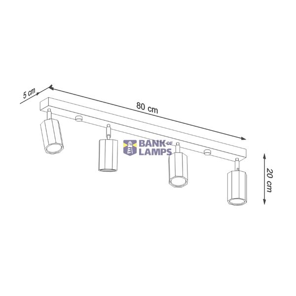 CEILING LAMP ZEKE 4 OAK GU10 4X40W IP20 image 6