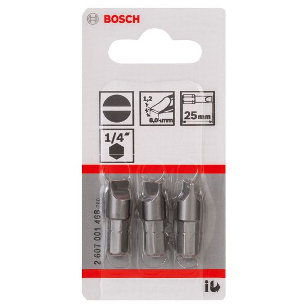 Screwdriver bit Extra Hard S 1,2x8,0, 25 mm 3 pcs. image 2