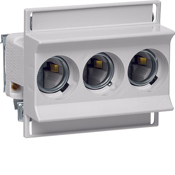 Ceramic fuse base D02 E18 63A 3pole DIN rail clamp cover image 1