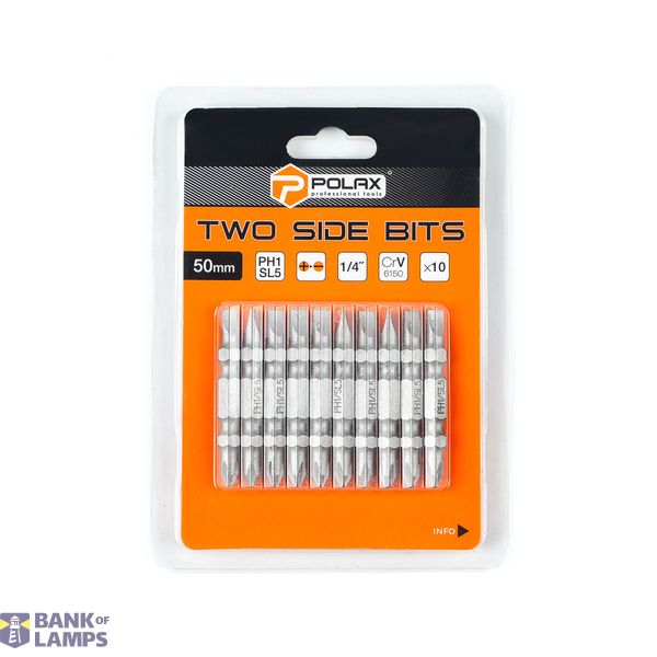 Two side bits，50mm，PH1 - SL5 1/4"，6150CRV (10 pcs) image 1