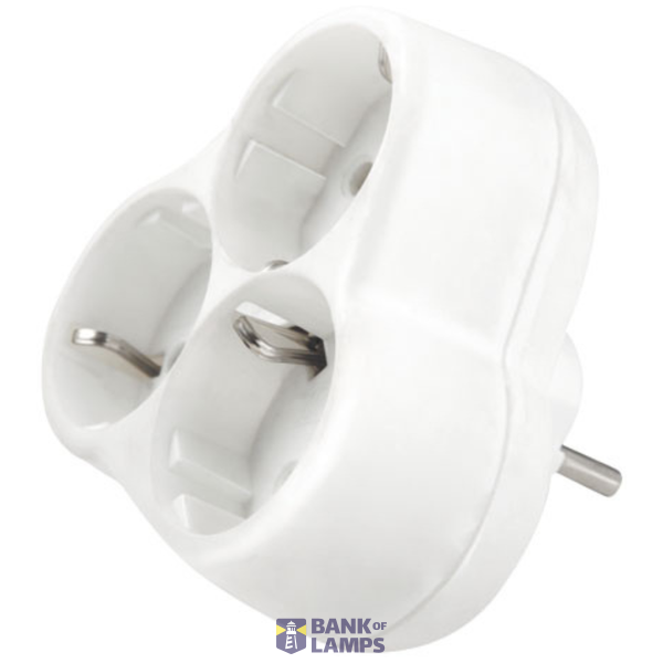 Accessories White Yonca Earthed Three Gang Plug Socket image 1