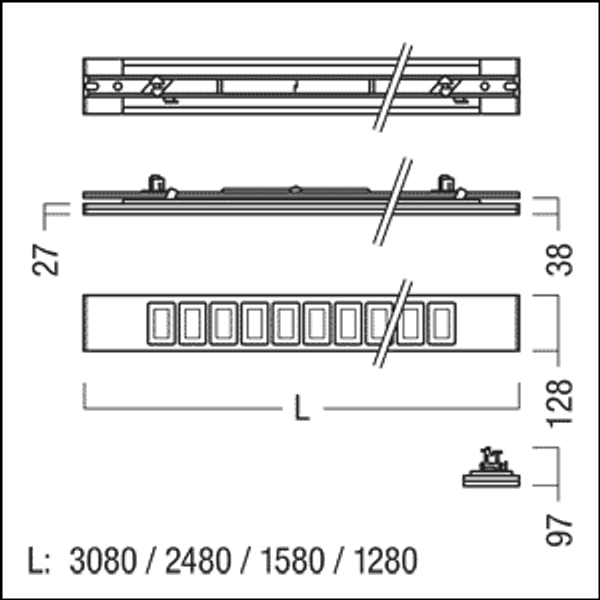 CLEVO MSC 6800-840 L3080 LDO SR SRG TEC - Luminaire with TECTON connection image 2