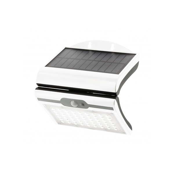 LED facade luminaire on solar battery RAMOS, motion/twilight sensor, 300 lm, 3.7V, 1800 mAh, IP44, 6400K, white image 1