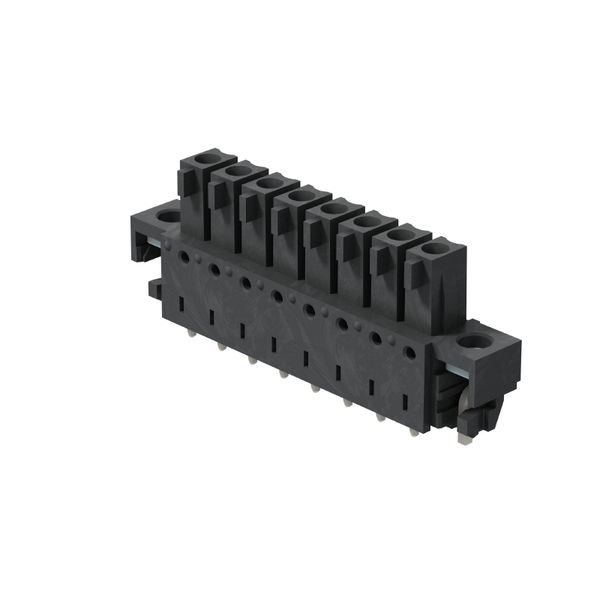 PCB plug-in connector, female header, Solder flange inverted, THT/THR solder connection, 3.81 mm, Number of poles: 9, 180°, Solder pin length (l): 1.5 mm, tinned, black, Box image 3