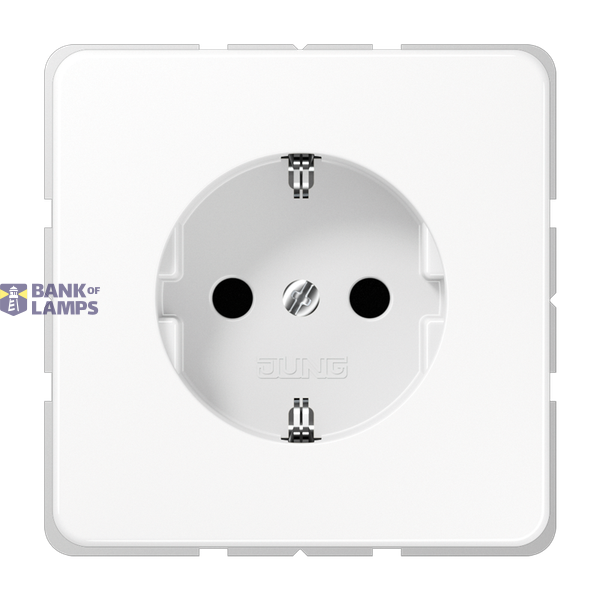 SCHUKO socket, 16 A 250 V ~, without claws, duroplast, CD series, alpine white image 1