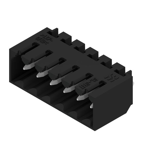 PCB plug-in connector, male header, closed side, THT/THR solder connection, 3.50 mm, Number of poles: 6, 180°, Solder pin length (l): 1.5 mm, tinned, black, Box image 4