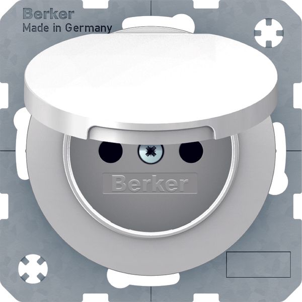 soc.out. earthing pin + hinged cover, enhncd contact prot., R.1/R.3, p image 1