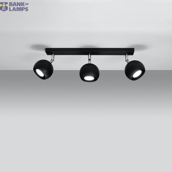 CEILING LAMP OCULARE 3 BLACK GU10 3X40W IP20 image 5