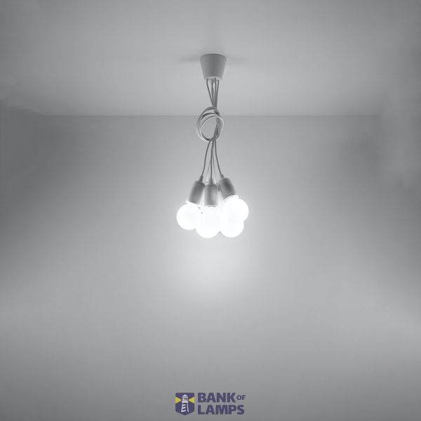 HANGING LAMP DIEGO 5 WHITE E27 5X60W IP20 image 6