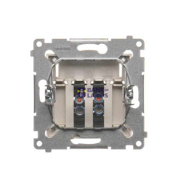 Double socket outlet with eaerthing and shutters - for Nature frames, (module), 16A, 250V, Screw, Bronze matt, metalic image 1