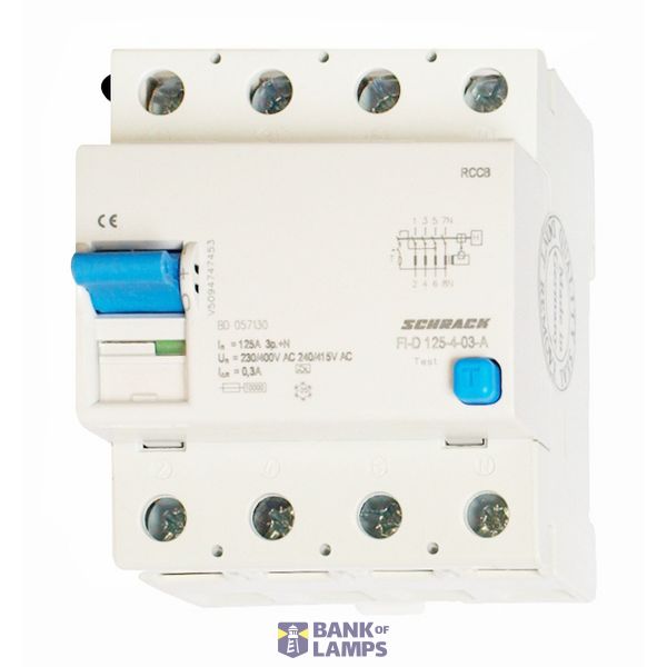 Residual current curcuit breaker 125A, 4-pole, 300mA, type A image 1
