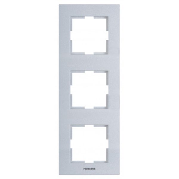 Karre Plus Accessory Aluminium - Silver Three Gang Frame image 1
