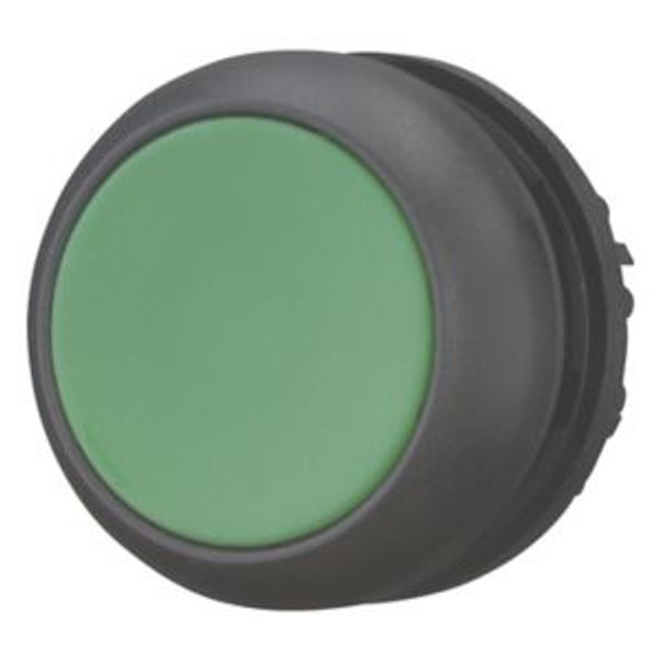 M22S-D-G Pushbutton, RMQ-Titan, Flat, momentary, green, Blank, Bezel: black image 2