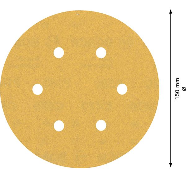 EXPERT C47 Sandpaper with 6 holes for Random Orbital Sanders 15 mm, G 18 5-pc image 1