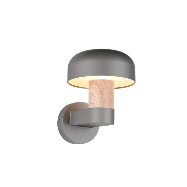 Fraser wall lamp E27 anthracite/wood image 1
