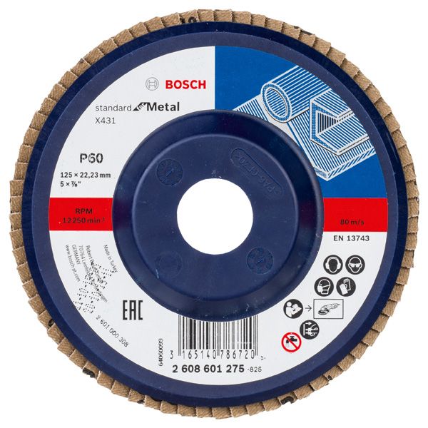 X431 flap disc, Standard for Metal 125 mm, 22.23 mm, 60 image 1