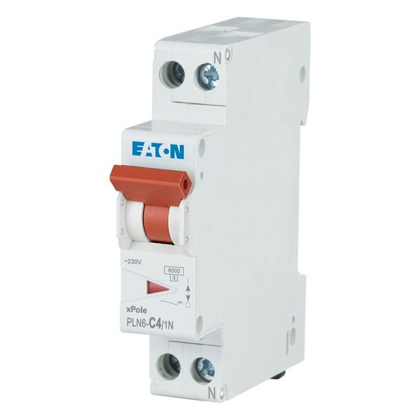 Miniature circuit breaker (MCB), 4 A, 1p+N, characteristic: C image 8