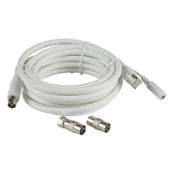 TVFM CONNECTION CORD WITH IR LINK WHITE 3M image 1