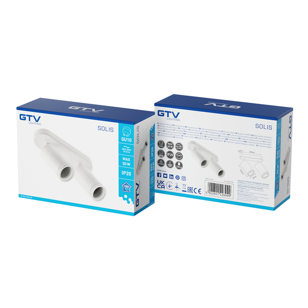 Ceiling luminaire SOLIS, IP20, max. 50 W, 2*GU10, white image 1