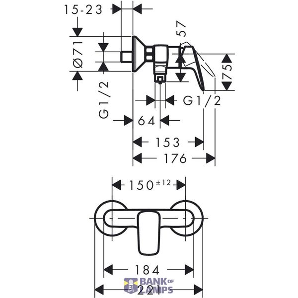 Logis shower mixer, chrome image 2
