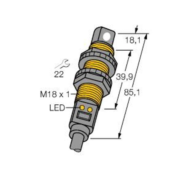 Ultrasonic Sensor diffuse mode sensor   S18UBAR image 2