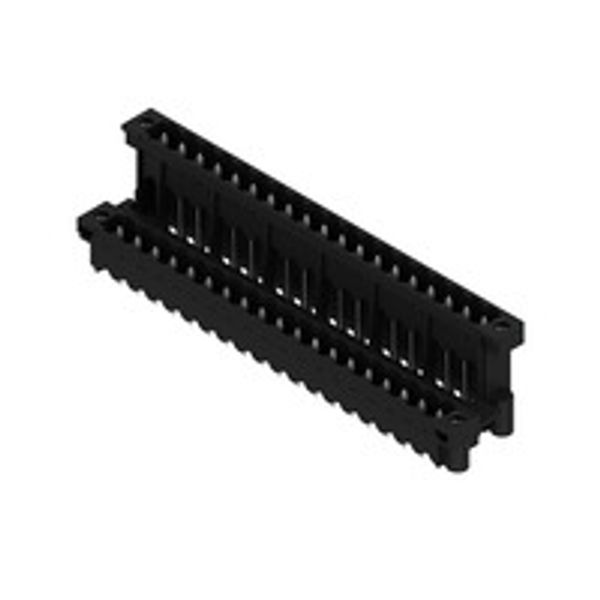 PCB plug-in connector, male header, Flange, THT/THR solder connection, 5.08 mm, Number of poles: 38, 180°, Solder pin length (l): 3.2 mm, tinned, black, Box image 1
