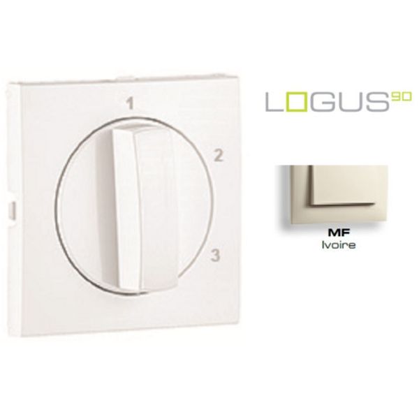 COVER PLATE F/3 POSIT ROTARY SWITCH IVORY image 1