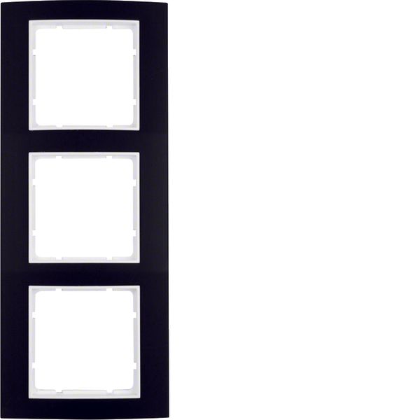 Frame 3gang, B.3, al. black/p. white matt, al. anodised image 1