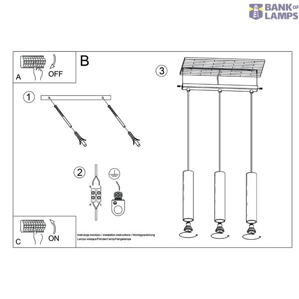 LAGOS 3L HANGING LAMP RED OCHRE 3XGU10 image 9