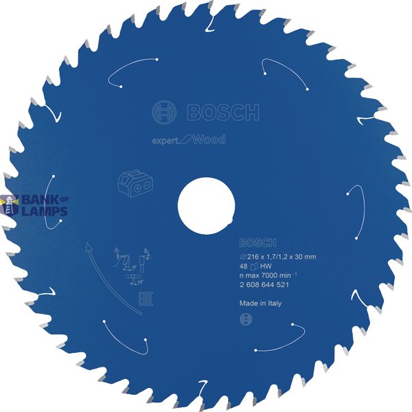 Expert for Wood Circular Saw Blade for Cordless Saws 216x1.7/1.2x30 T48 image 1