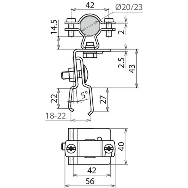 Roof cond. holder StSt f. metal roofs w. clamping seam f. HVI cond. D  image 2