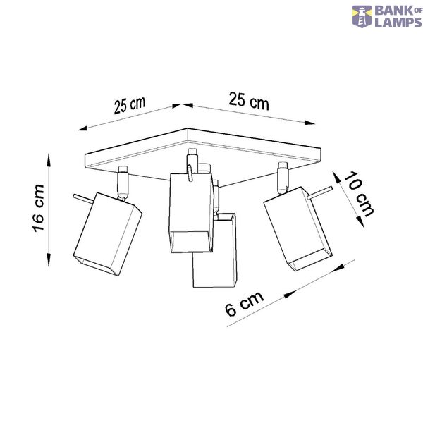 CEILING LAMP MERIDA 4 WHITE GU10 4X40W IP20 image 6