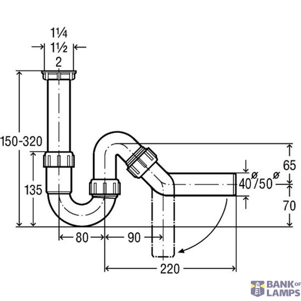 PVC siphon 11/2"x40 image 2