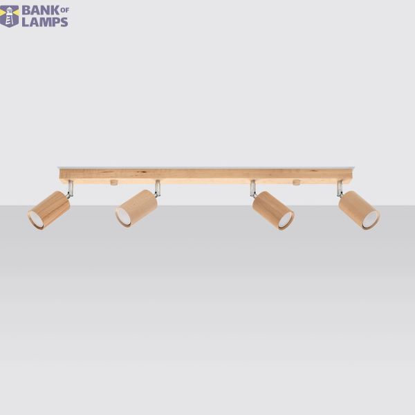 CEILING LAMP BERG 4 NATURAL WOOD GU10 4X40W IP20 image 7