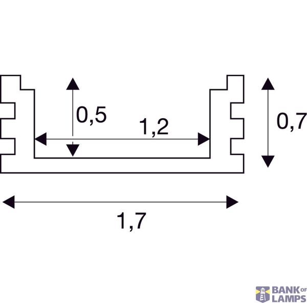 GLENOS Linear profile 1808-100, 1m, alu anodized image 4