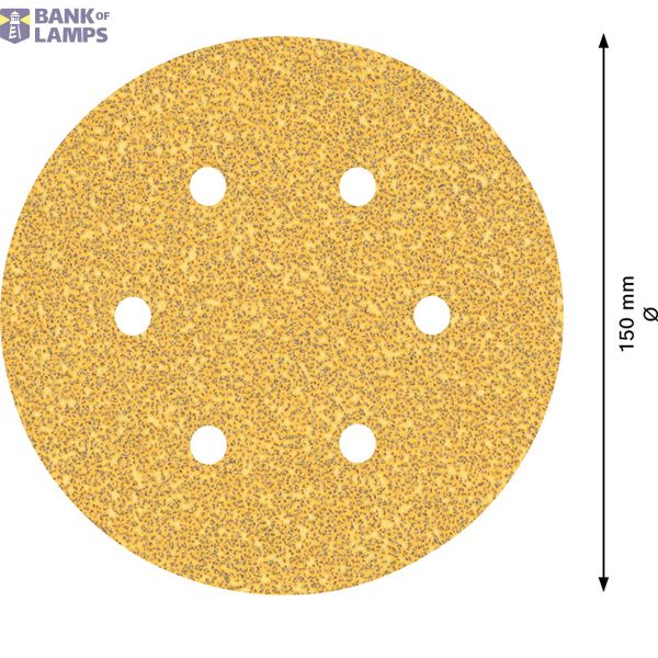 EXPERT C470 Sandpaper with 6 holes for Random Orbital Sanders 150 mm, G 40 50-pc image 3