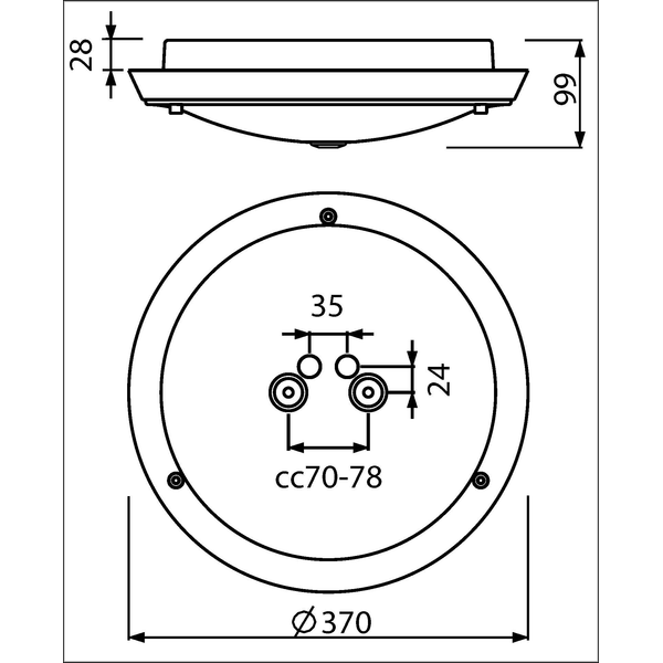 Sensor luminaire AVD370 IP44 LED14W/830 DPIR5 image 3