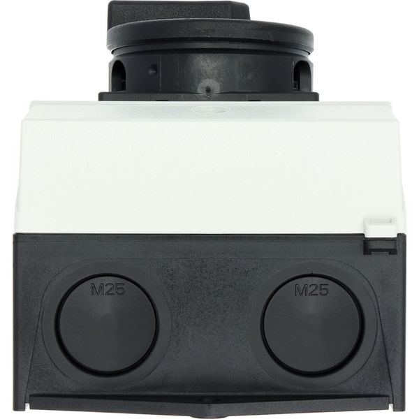 P1-32/I2/SVB-SW/HI11 Main switch, P1, 32 A, surface mounting, 3 pole, 1 N/O, 1 N/C, STOP function, With black rotary handle and locking ring, Lockable in the 0 (Off) posit image 56
